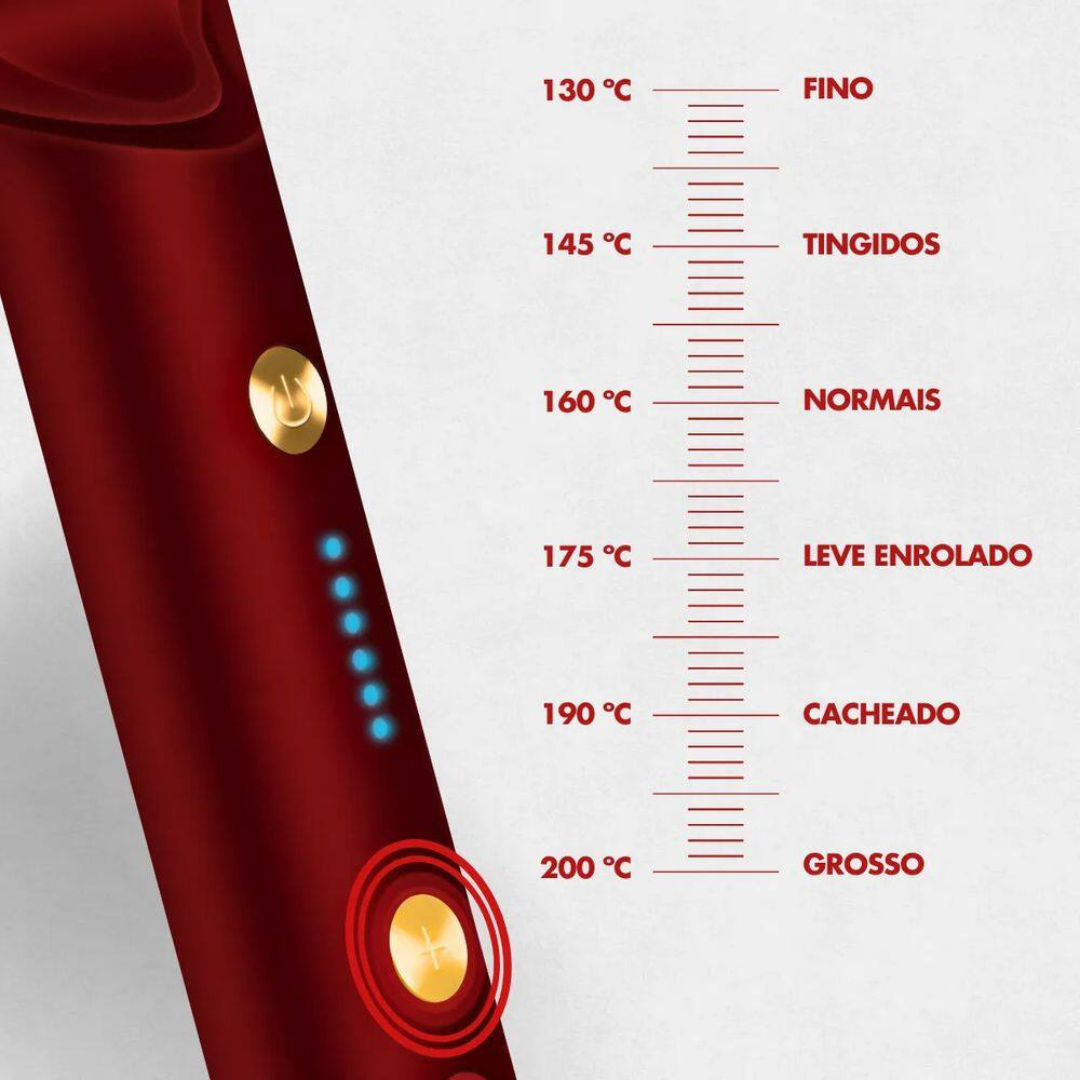 Escova Alisadora Elétrica Bivolt - Vermelha