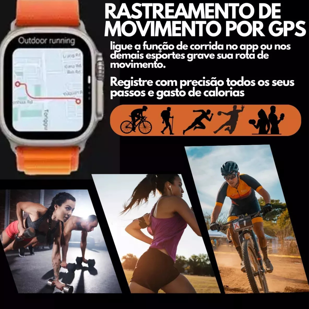 Relógio Inteligente Smartwatch S9 Ultra Pro 49mm-(Normal)-Laranja