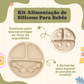 Kit Introdução Alimentar Bebê Utensílios em Silicone Premium 8 Pçs BBL-54 - Bege