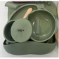 Kit Introdução Alimentar Bebê Utensílios em Silicone Premium 8 Pçs BBL-54- Verde Escuro