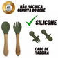 Kit Introdução Alimentar Bebê Utensílios em Silicone Premium 8 Pçs BBL-54- Verde Escuro