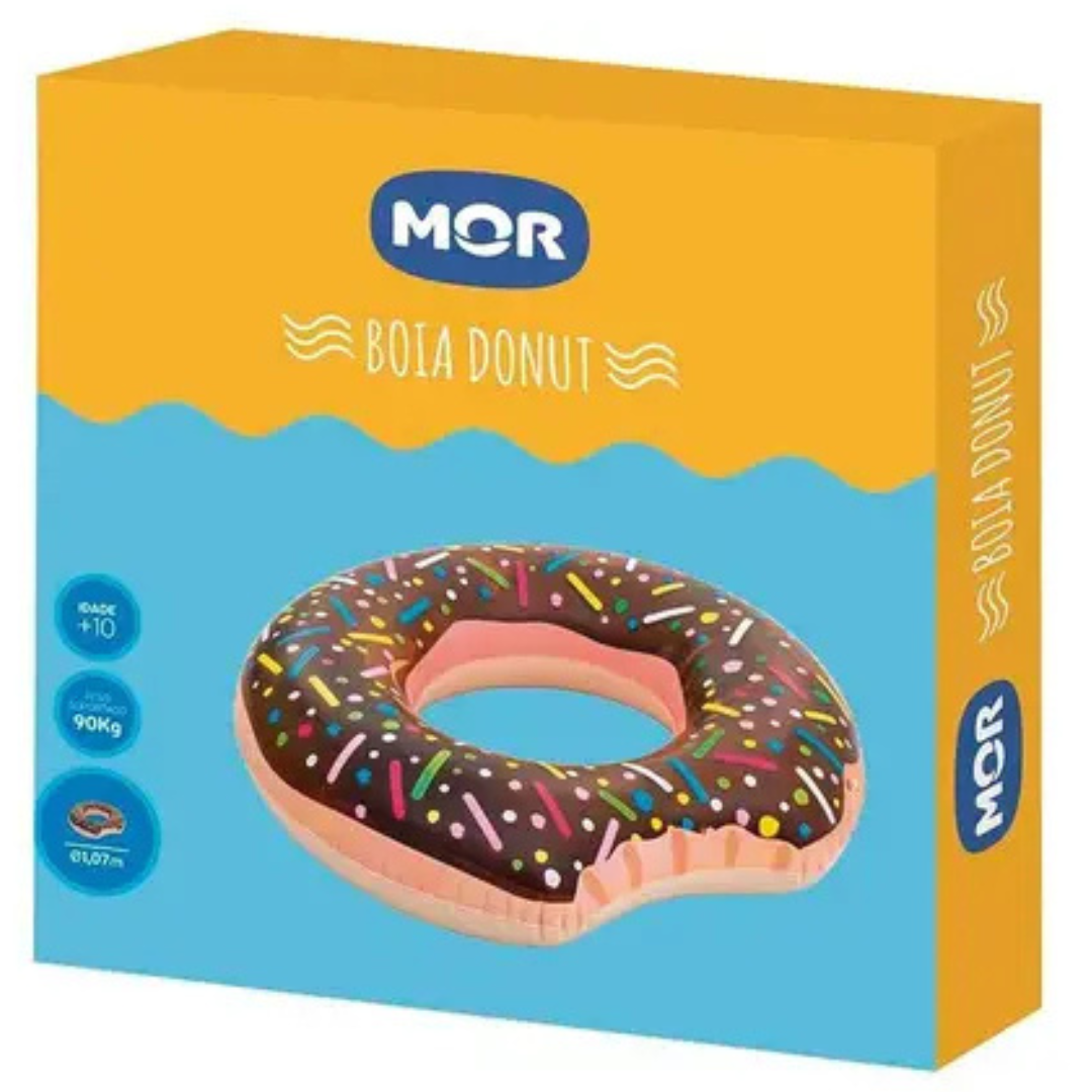 Boia Inflável Donut  Rosa ou Marrom MOR 90Kg-Rosa ou Marrom