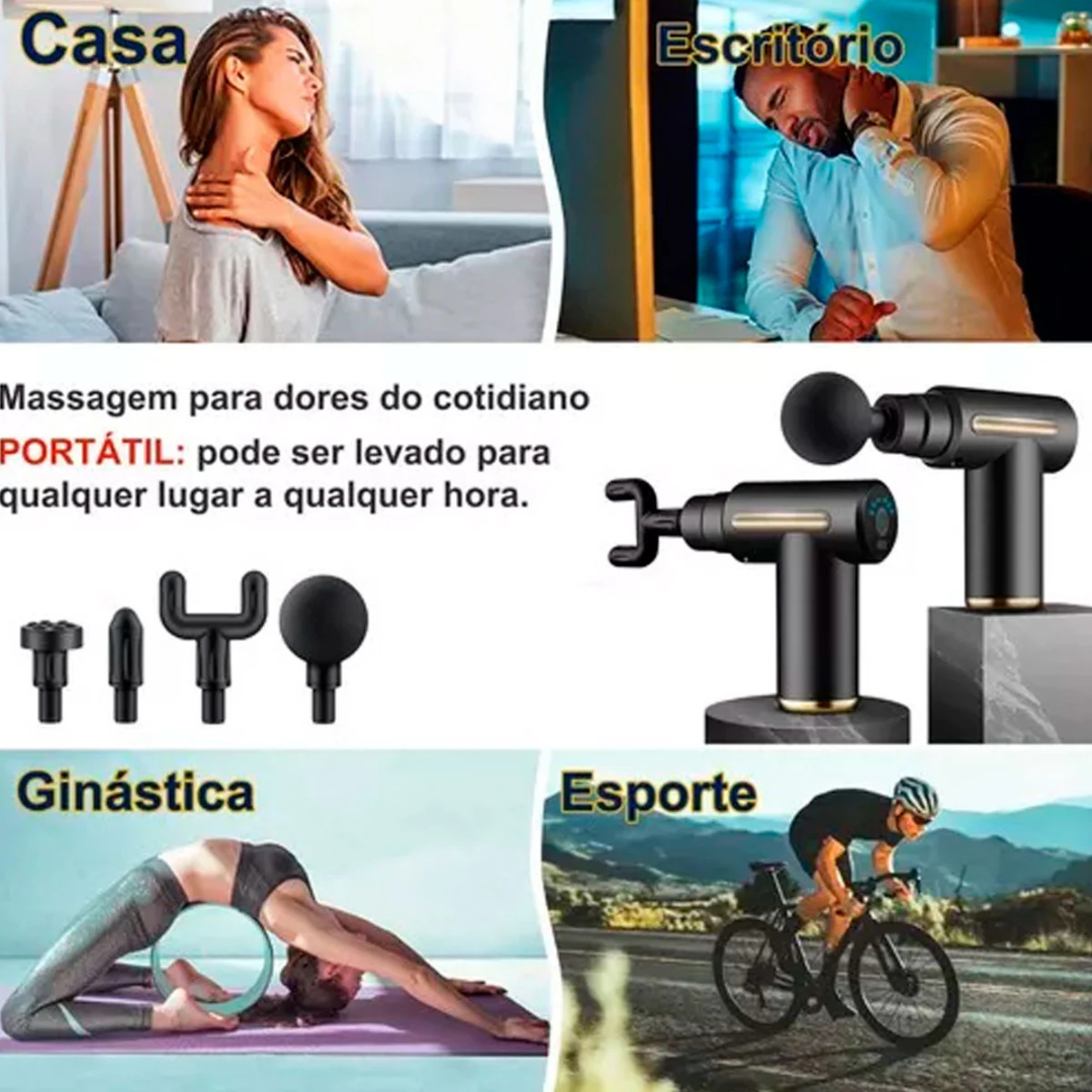 Massageador Muscular Elétrico Pistola Profissional Original