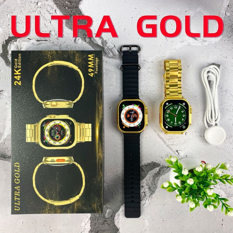 Relógio Smartwatch Gold Bw15 Ultra Max 2 Pulseira Masculino(Normal)-Dourado/Preto