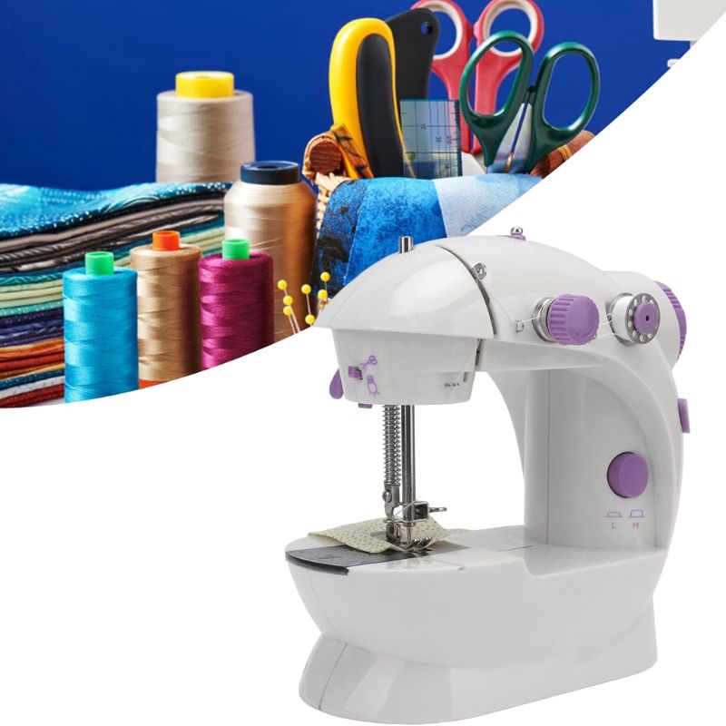 Mini Máquina de Costura Elétrica Portátil MiniSewing Machine SM-202A -Branco